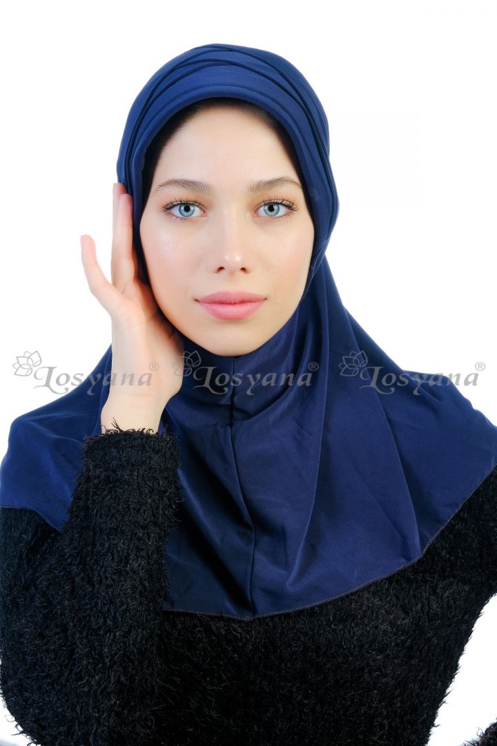 3 Drapeli Hijab Lacivert