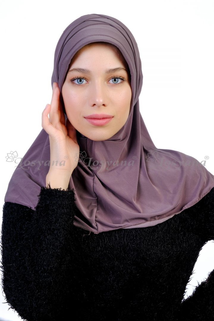 3 Drapeli Hijab Koyu Lila